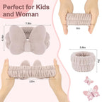 CAVETEE Spa Headband for Washing Face, 4 Pack Fuzzy Skincare Cute Butterfly - Image 2