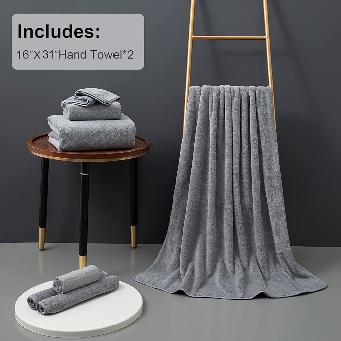 Ycosy 2 Pack Hand Towels Set 16"x31", Quick Dry Thick and Highly Absorbent Hand - Image 4