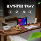 Lush & Style Premium Large Bathtub Tray Large & Thick 35x10 Inch, Acacia Wood - Image 2