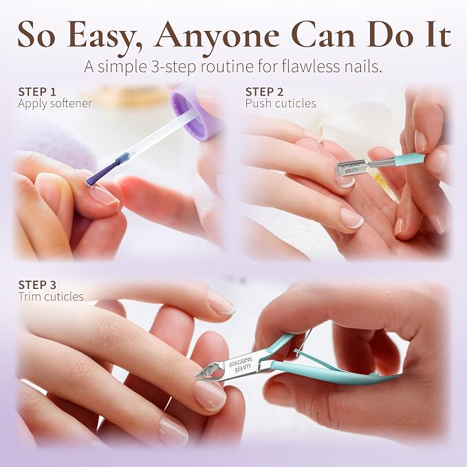 Professional Cuticle Cutter & Pusher Trimmer Manicure Tools - Image 5