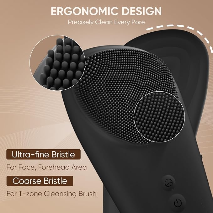 Silicone Face Scrubber Blackhead Scraper Rechargeable 2-in-1 Facial Cleansing - Image 8