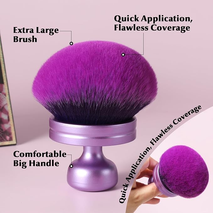 Extra Large Body Makeup Brush for Self Tanner, 3.2" Wide-headed Kabuki Tanning - Image 3