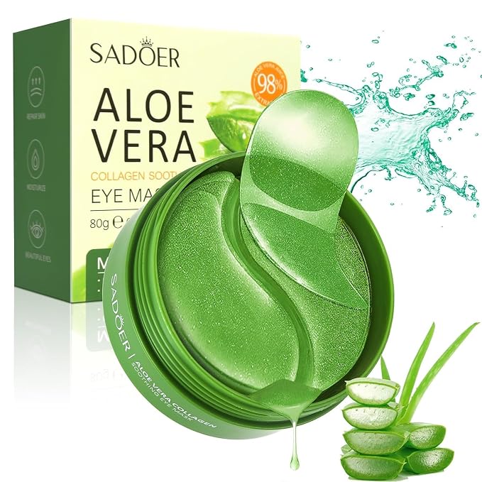 Aero Zen Aloe Vera Eye Mask- 60 PCS Aloe Vera Under Eye Patches-Under Eye by Unknown