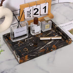 Marble Bathroom Vanity Tray, Natural Luxury Vanity Home Kitchen Bathroom Table - Image 5