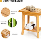 Unibambou Bamboo Shower Bench Inside Shower Stool - Image 5