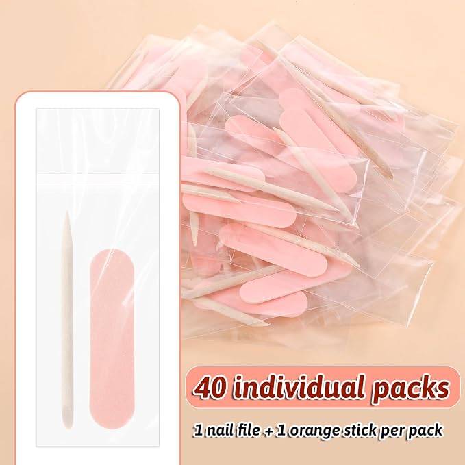 40 Pack Mini Nail File Disposable Manicure Kit Individually Package - Image 2
