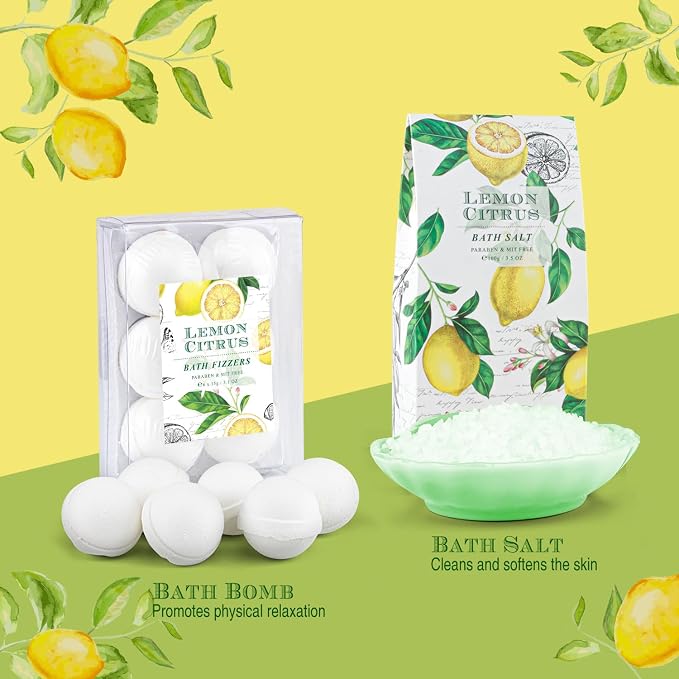 Bath Gift Set, Lemon Citrus Spa Gift Basket - Image 5
