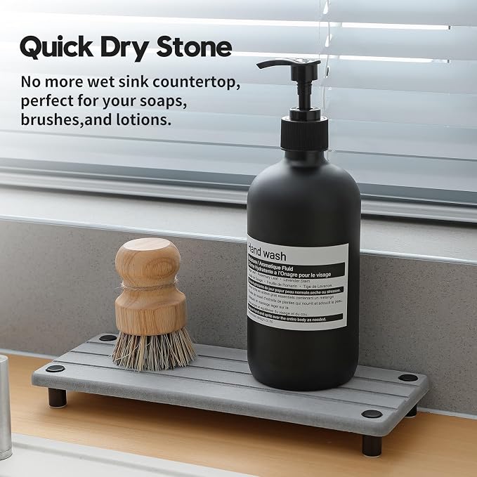 Razborci Fast Stone Drying Tray Diatomite Sponge Holder Mat, Kitchen Sink - Image 3