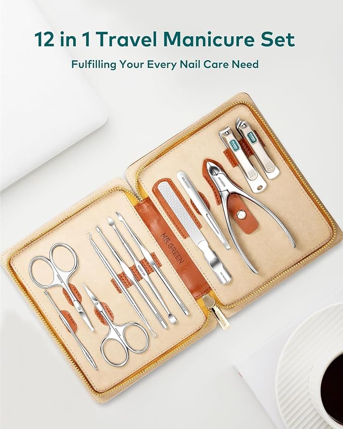 MR.GREEN 12-in-1 Manicure & Pedicure Set – Professional German Stainless Steel - Image 8
