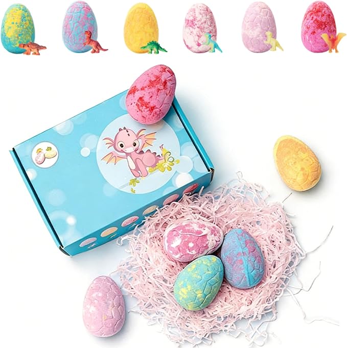 Bath Bombs with Surprise Inside, 6/12 Pack Fizzy Bubble Bath Gift Set, Dinosaur by Unknown