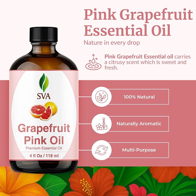 SVA Grapefruit Essential Oil Pink – 4 Fl Oz – 100% Natural Grapefruit Oil - Image 2