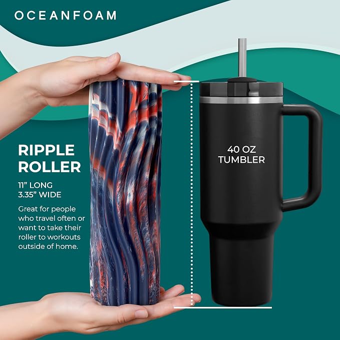 Oceanfoam Ripple Travel Foam Roller Firm Mini Foam Roller - Image 2