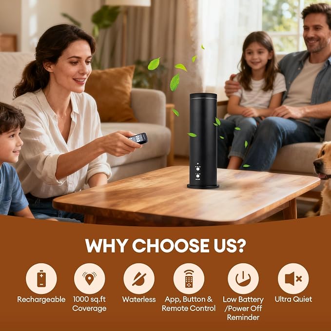 Waterless Scent Diffuser Starter Kit: 100ml Cordless Rechargeable APP Smart - Image 3