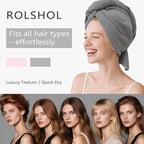 ROLSHOL 2 Pack Microfiber Hair Towel Wrap - Image 6