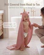 Blissful Diary Muslin Baby Hooded Towel 2 Pack, Soft & Absorbent Bath Towel - Image 5