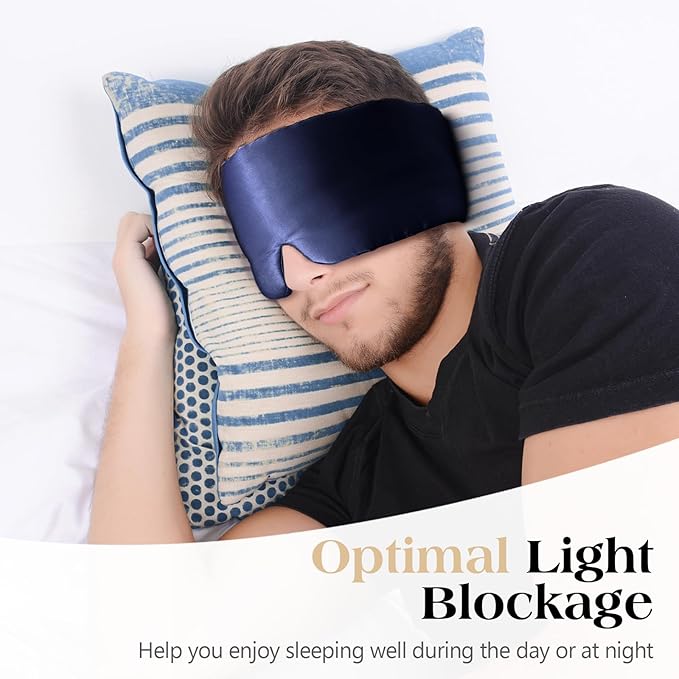 100% Natural Mulberry Silk Sleep Mask, Comfortable Soft - Image 3