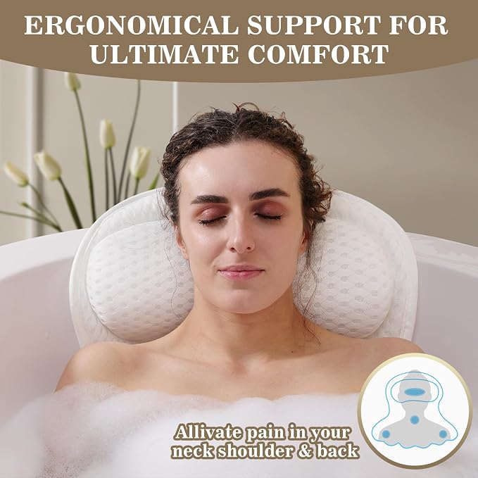 Bath Pillow Luxury Bathtub Pillow, Extra Soft & Comfortable Bath Pillows - Image 2