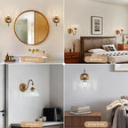 1 Piece Vintage Wall Sconce, 1-Light Matte Antique Brass Finish Wall Sconce - Image 5
