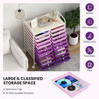 Giantex 20 Drawers Rolling Cart, Mobile Storage Drawer Cart, Classroom - Image 5