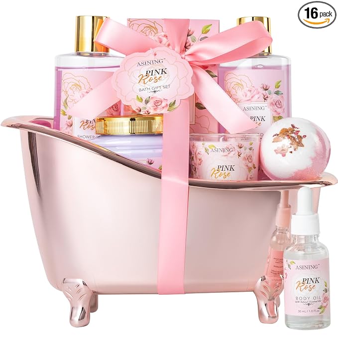 Bath and Body Gift Basket Set Mothers Day, Watermelon Body Scrub, Perfect Bath by ASINING