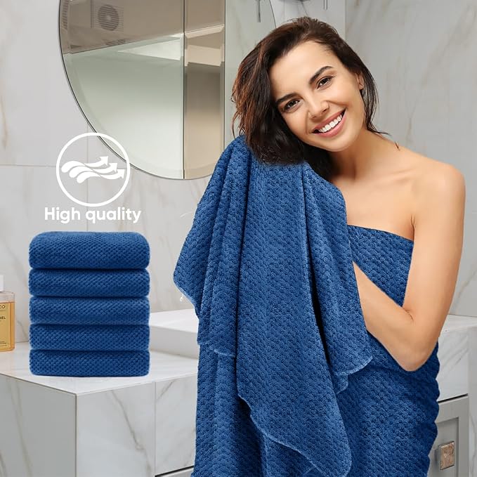 HOMEXCEL 6 Pack Bath Towel Set, Microfiber Ultra Soft Highly Absorbent Bath - Image 5
