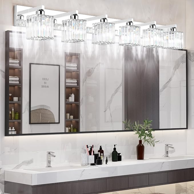 Aipsun Bathroom Vanity Light Fixtures 6 Light Chrome Vanity Light - Image 3