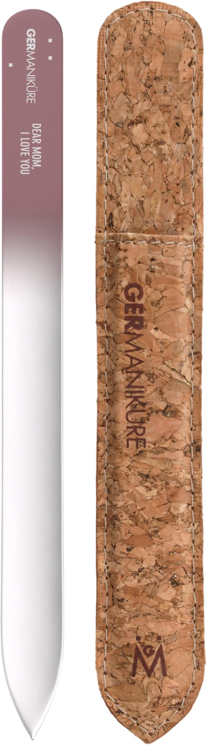 GERMANIKURE Glass Nail File in Cork Sleeve by GERMANIKURE
