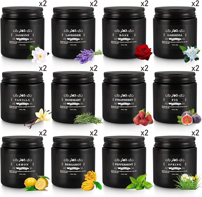 24PCs Black Scented Candles - Image 5