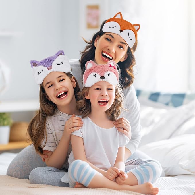 Haysandy 3 Pieces Sleep Mask for Kids Girls Cute Cat Sleeping Eye Cover Soft - Image 5