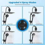 Hibbent Dual Filter All Metal 12" Rainfall Showerhead Combo, High Pressure - Image 2