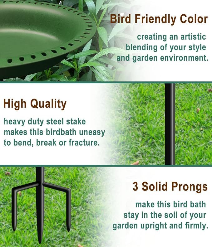 Garbuildman 28-inch Lightweight Birdbaths Antique Decoration Detachable - Image 4