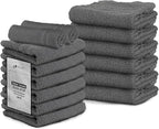 24 Pack Dark Grey Hand Towel 100% Cotton Spa Towel – 16x27 inches Highly - Image 7