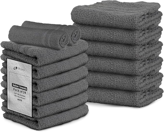 24 Pack Dark Grey Hand Towel 100% Cotton Spa Towel – 16x27 inches Highly - Image 7