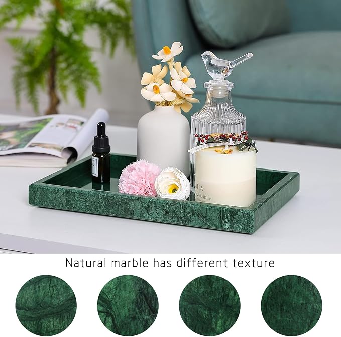 Marble Bathroom Vanity Tray, Natural Luxury Vanity Home Kitchen Bathroom Table - Image 4