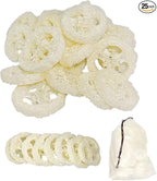 25Pcs Natural Loofah Slices of 2In, Reusable Natural Loofah Cuts by ENLAYER