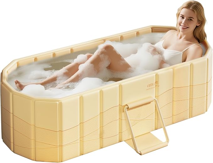 Portable Foldable Bathtub, Freestanding Bathtub No Installation, Bathroom SPA by HLCZLUZ