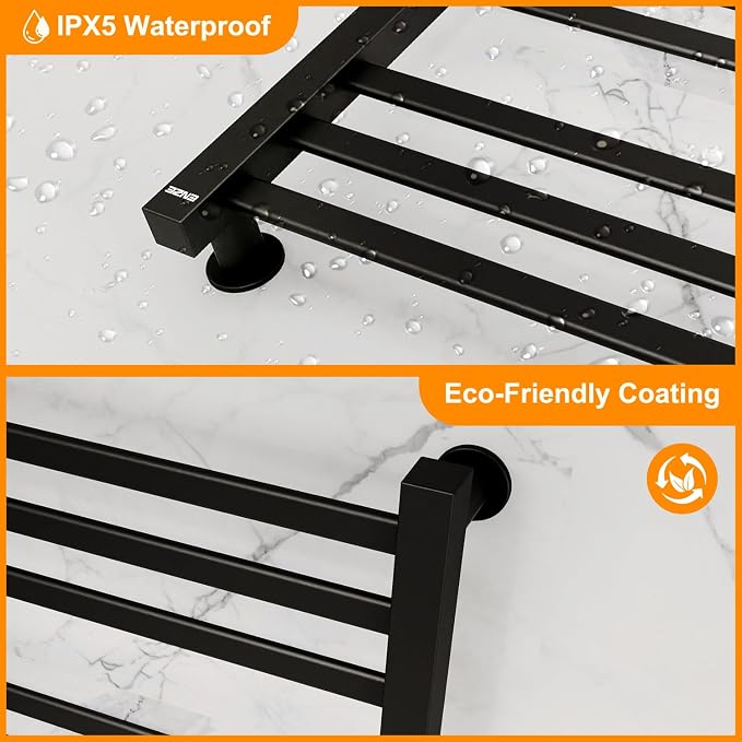 ENZE Smart Heated Towel Rack, 12-Bar Wall-Mounted Electric Towel Warmer 320W - Image 7