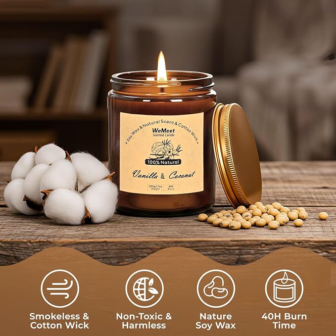WEMEET Scented Candles Set, 4 Pack Aromatherapy Candle - Image 3