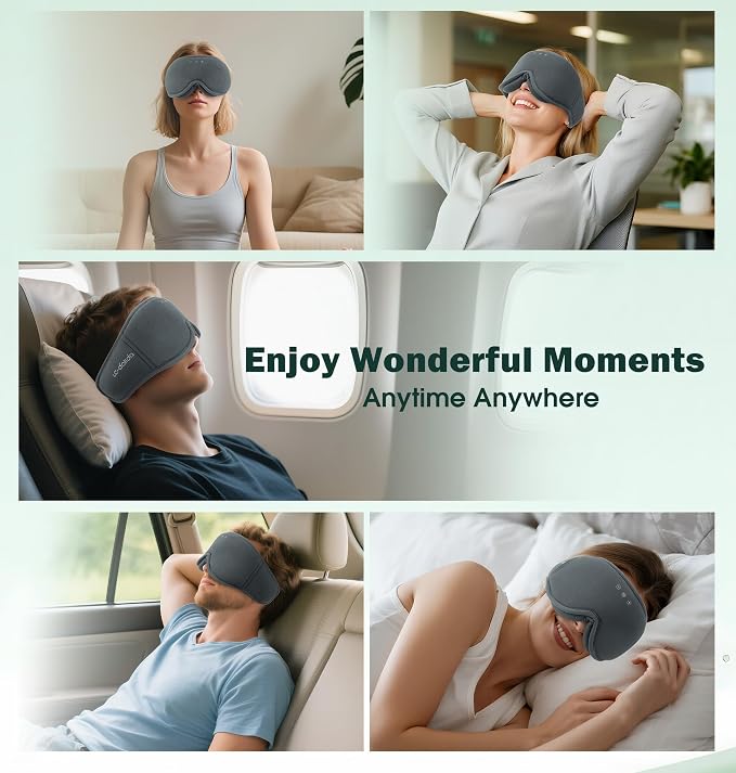 Sleep Mask with Headphones Bluetooth 5.4, LC-dolida Wireless Music Eye Mask - Image 8
