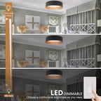 Bargeni Flush Mount Ceiling Lights, 12.5 inch Ceiling Light Fixture, Matte Black - Image 4