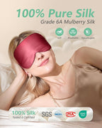 BeeVines 100% Real Mulberry Silk 2 Pack Sleep Mask, Pure Silk Eye Masks - Image 2