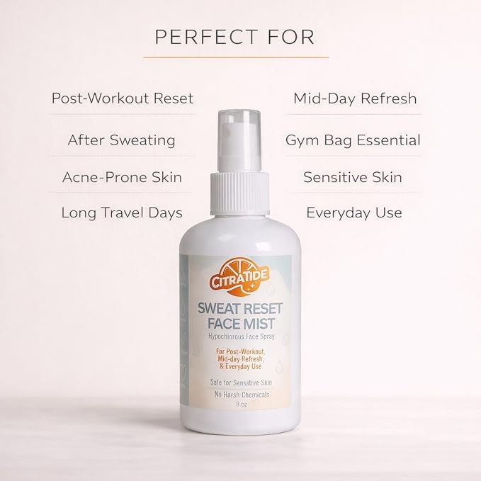 Sweat Reset Face Mist, 8 oz – Clarifying Hypochlorous Facial Spray - Image 5