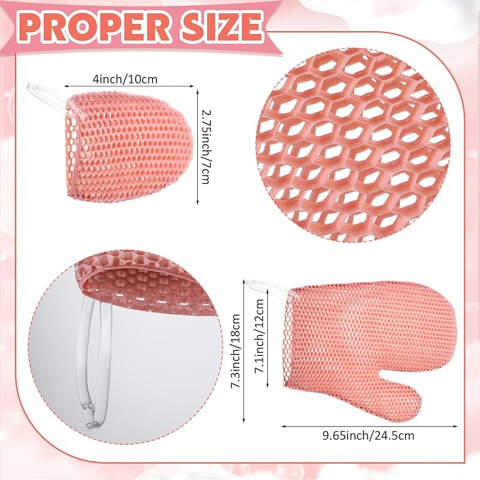 Karenhi 2 Pcs Honeycomb Exfoliating Glove Set Exfoliating Bath Mitt Honeycomb - Image 3
