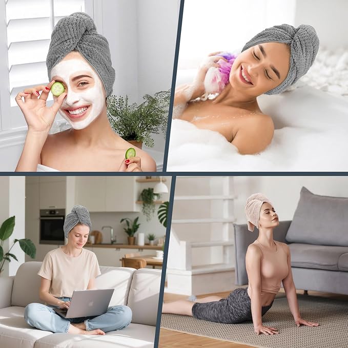 BEoffer 2 Pack Microfiber Hair Towel - Image 6