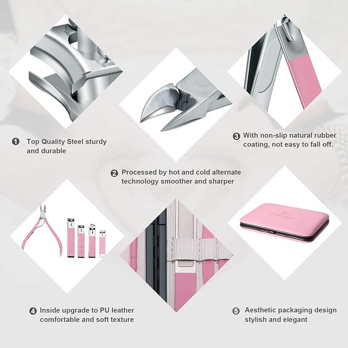 Manicure Set Professional Nail Clippers Kit Pedicure Care Tools- Stainless - Image 5