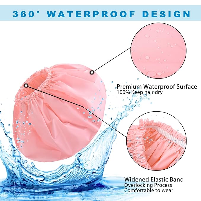 Jumbo Size Shower Cap 2 PCS Waterproof Shower Caps - Image 5
