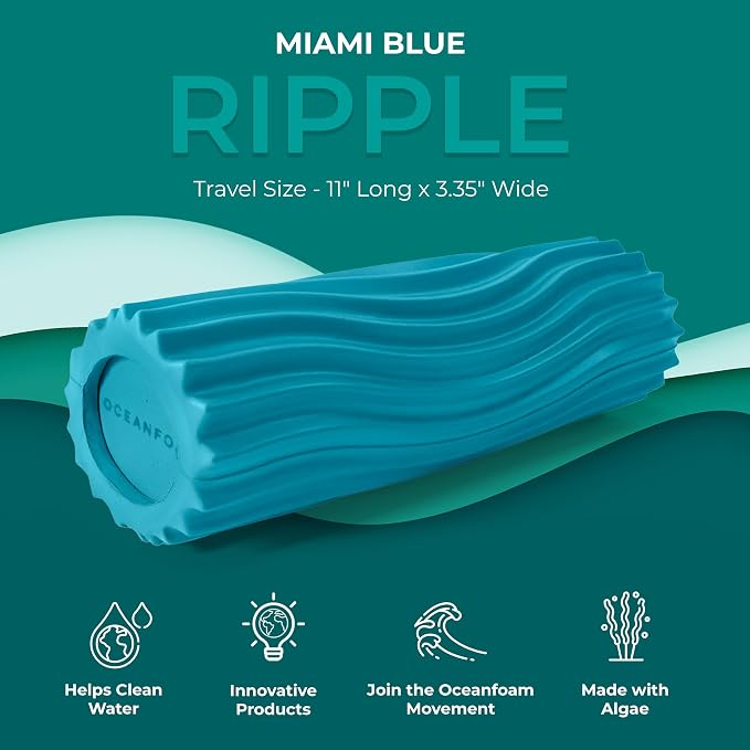 Oceanfoam Ripple Travel Foam Roller Firm Mini Foam Roller - Image 5