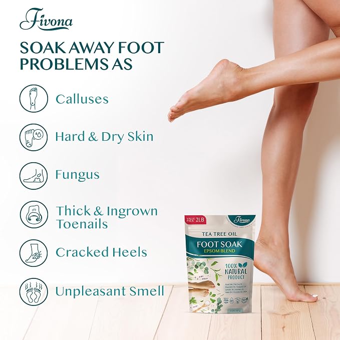 Foot Soak Epsom Salt with Tea Tree Oil 2 LB - Image 2