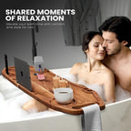 Lush & Style Premium Large Bathtub Tray Large & Thick 35x10 Inch, Acacia Wood - Image 6