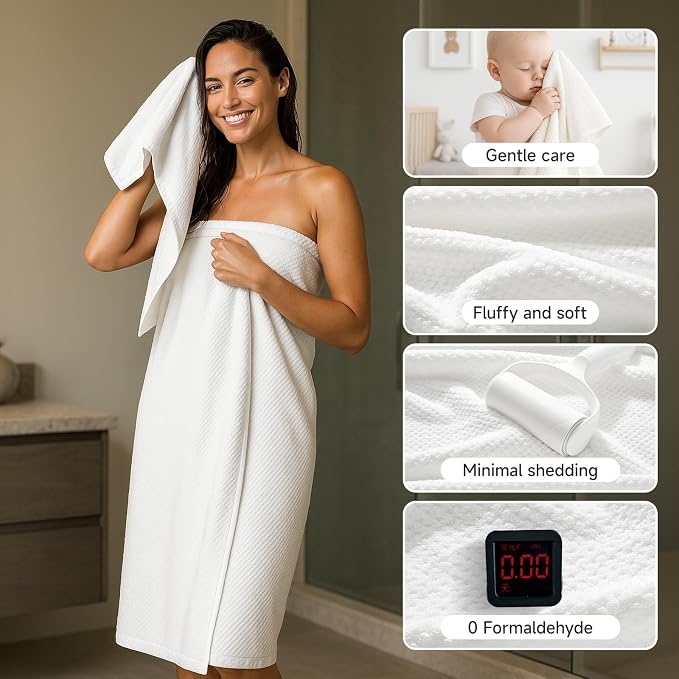 REDKISS Ultra Soft 6 Piece Towel Set, Premium White Towels - Image 3